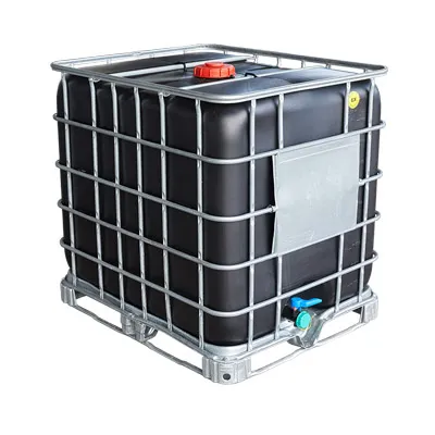 IBC container zwart gereinigd op metalen of kunststof basis
