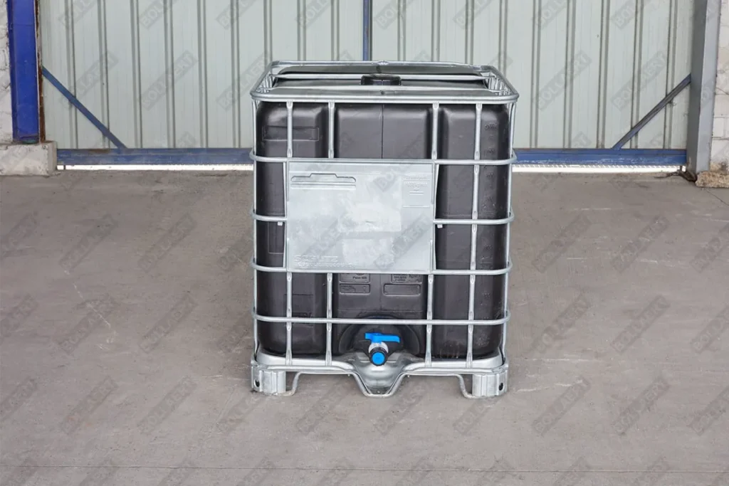 IBC container ZWART op metalen of kunststof pallet - vernieuwd