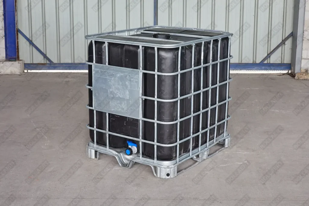 IBC container ZWART op metalen of kunststof pallet - vernieuwd