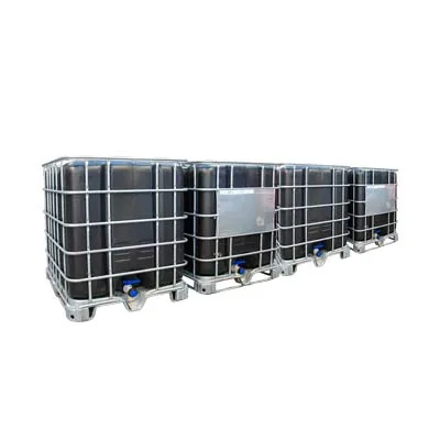 4 gekoppelde IBC containers ZWART op metalen of kunststof pallet - vernieuwd