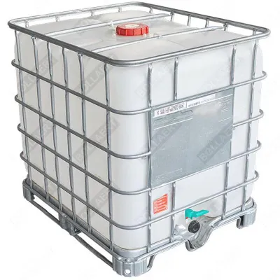 IBC container WIT op metalen of kunststof pallet - professioneel gecleand = watertank 1000 liter