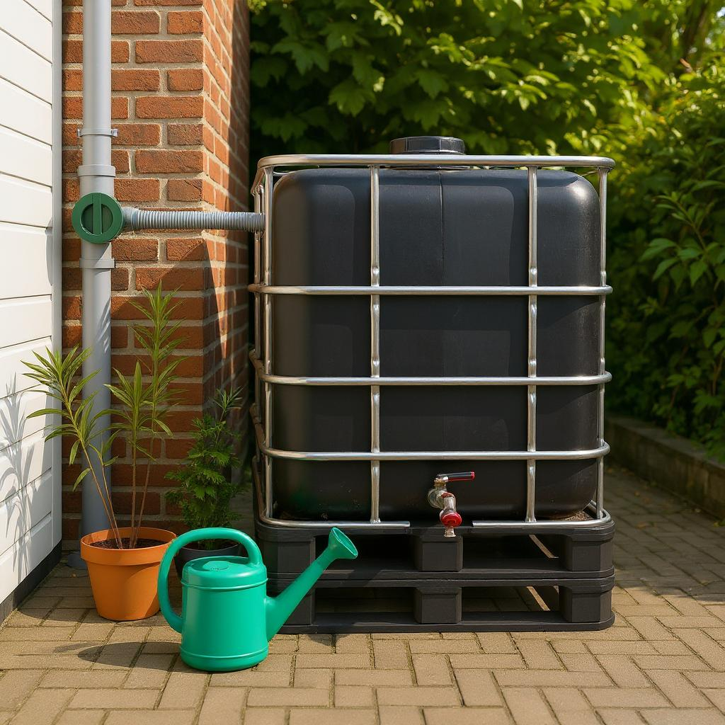 IBC container ZWART op metalen of kunststof pallet - vernieuwd