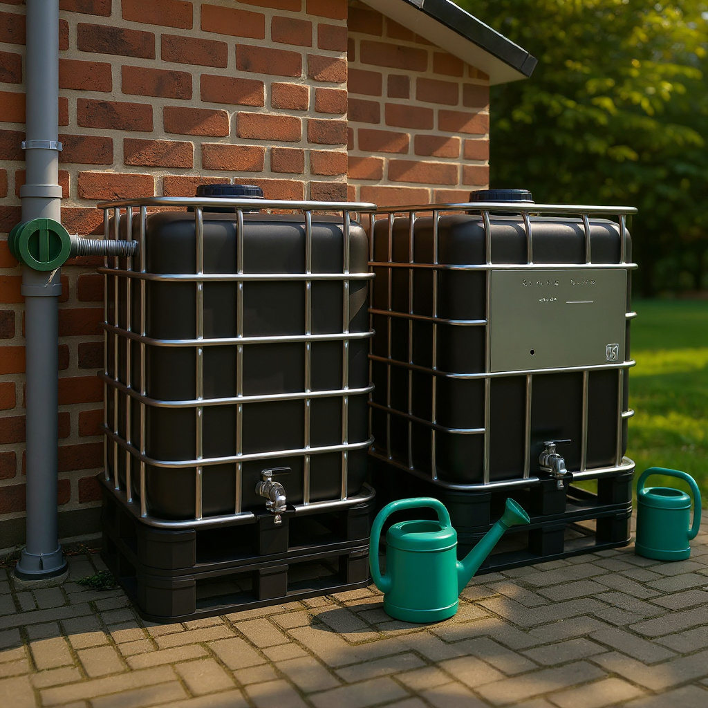 2 gekoppelde IBC containers ZWART op metalen of kunststof pallet - professioneel gecleand