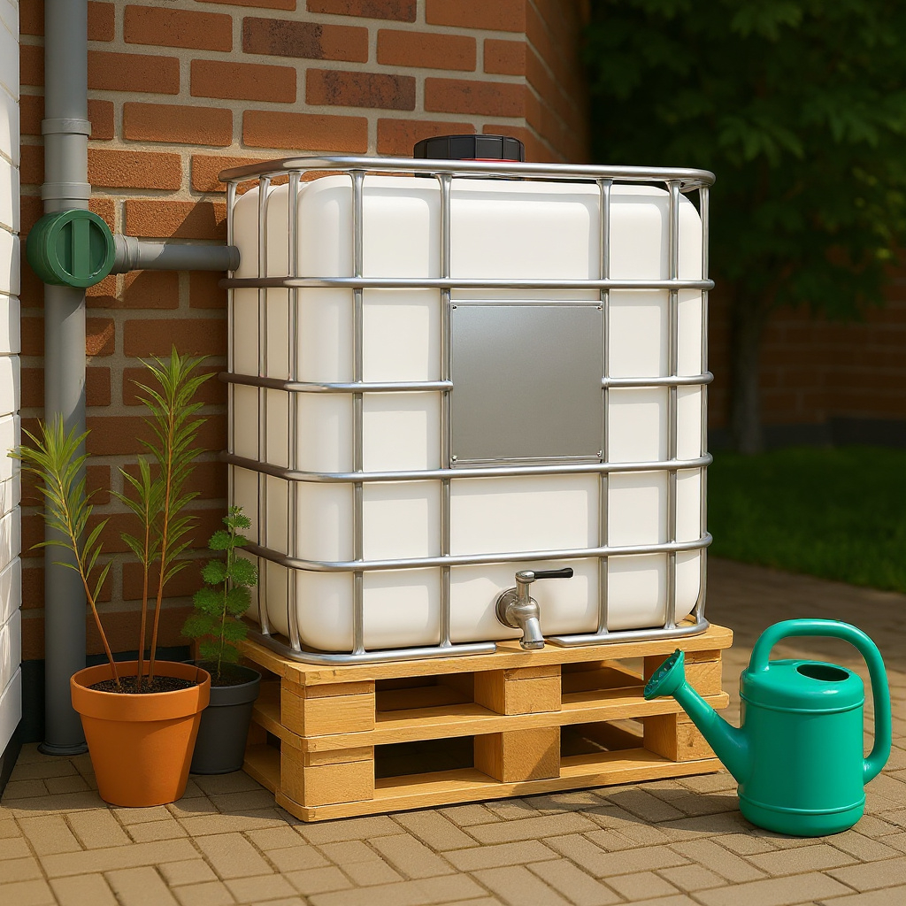 IBC container WIT op houten pallet - professioneel gecleand