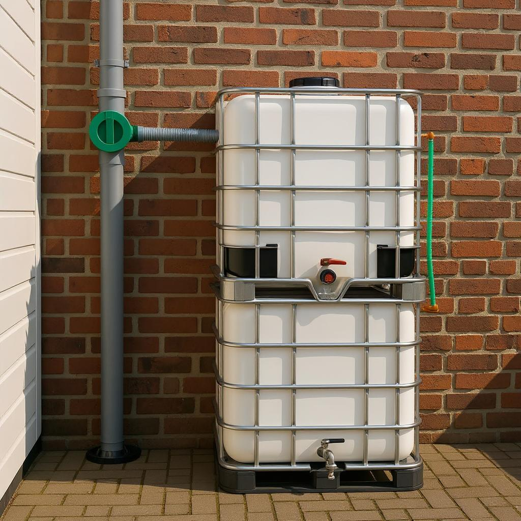 2 gestapelde IBC containers WIT op metalen of kunststof pallet – professioneel gecleand