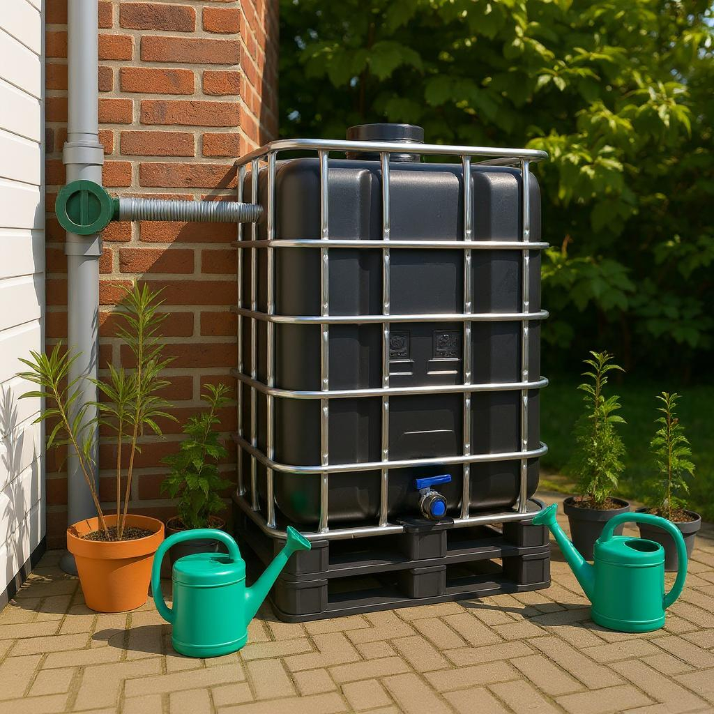 IBC container ZWART op metalen of kunststof pallet - professioneel gecleand