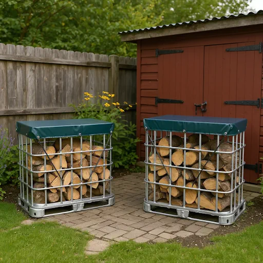 IBC container zonder blaas op metalen pallet