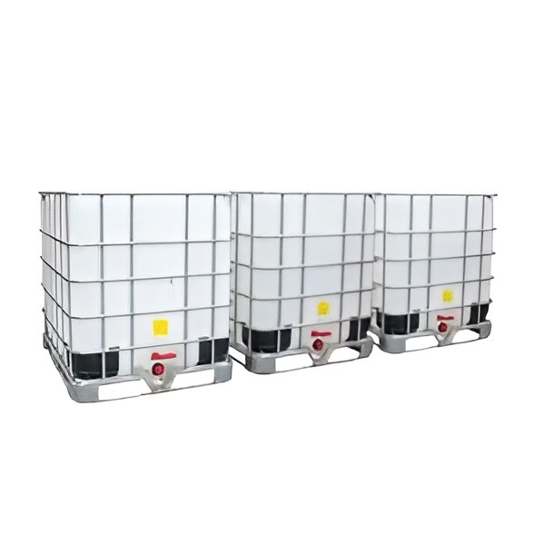 3 gekoppelde IBC containers wit op metalen of kunststof pallet - vernieuwd